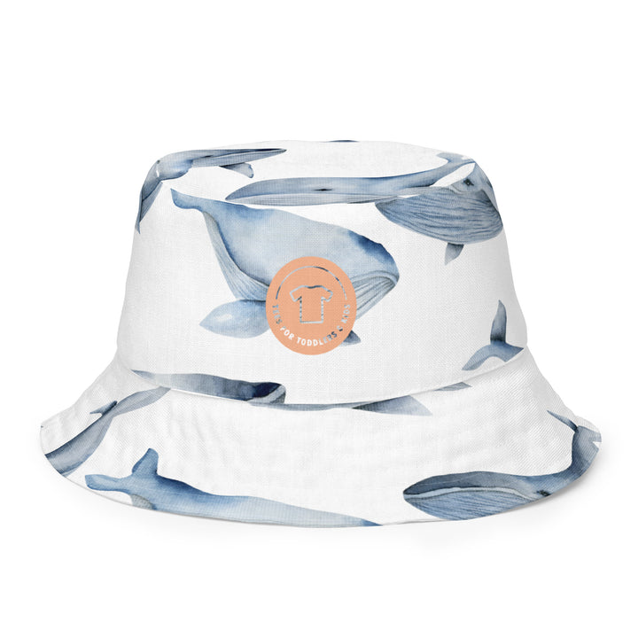 Whale, Hello there! Reversible bucket hat - TeesForToddlersandKids -  hat - reversible bucket hat - whale-hello-there-reversible-bucket-hat