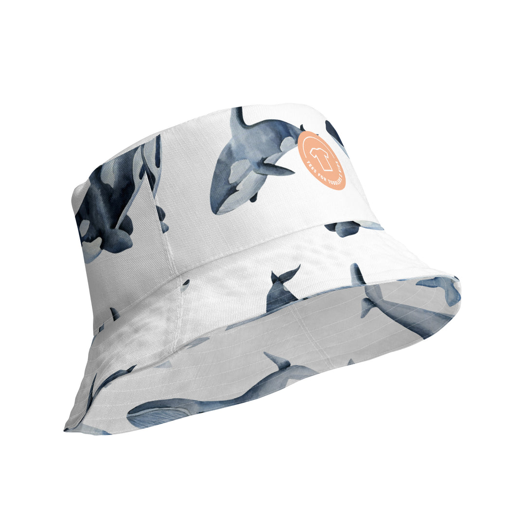 Whale, Hello there! Reversible bucket hat - TeesForToddlersandKids -  hat - reversible bucket hat - whale-hello-there-reversible-bucket-hat