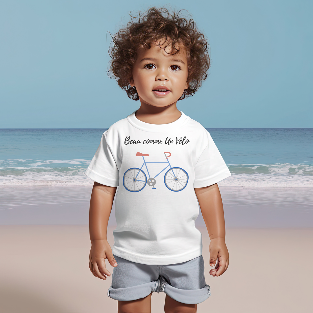 Bon comme un velo. T-shirts for toddlers and kids up for a biking adventure. - TeesForToddlersandKids -  t-shirt - biking - bon-comme-un-velo-short-sleeve-t-shirt-the-biking-series