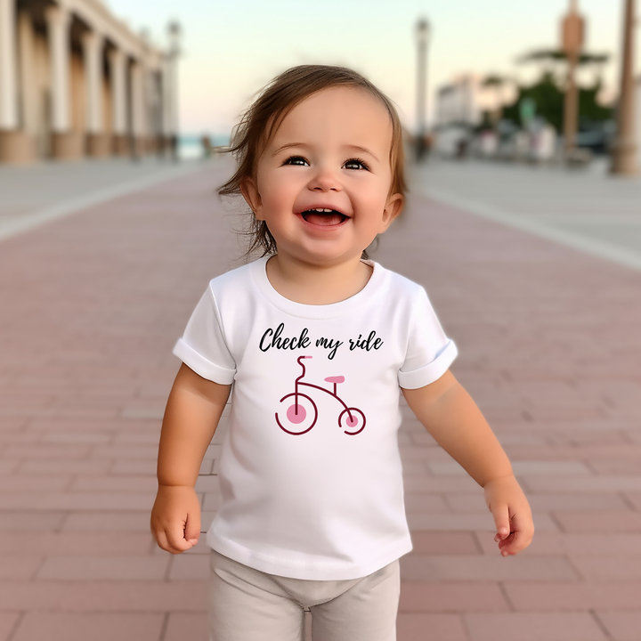 Check my ride. T-shirts for toddlers and kids up for a biking adventure. - TeesForToddlersandKids -  t-shirt - biking - check-my-ride-short-sleeve-t-shirt-for-toddler-and-kids-the-biking-series