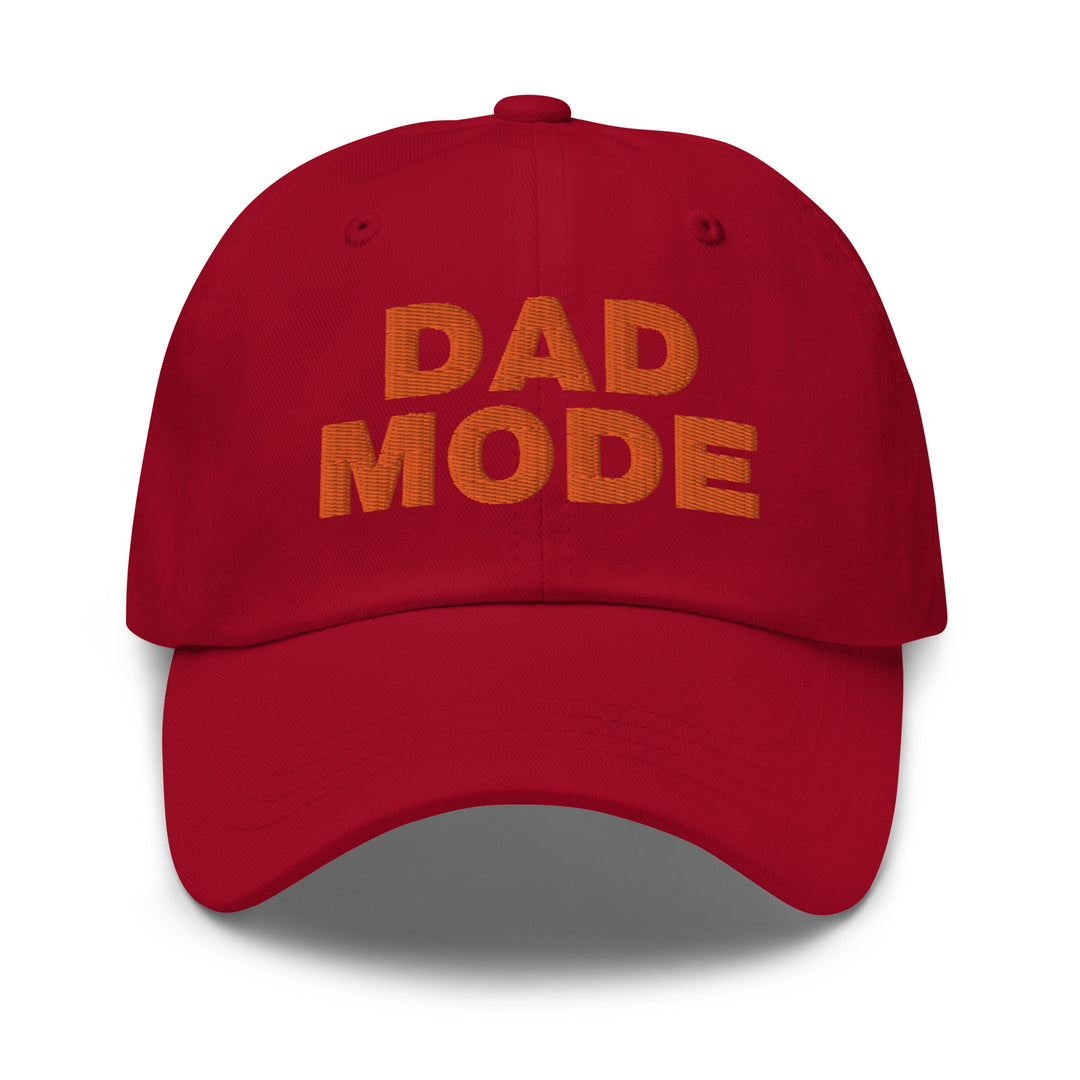 DAD MODE hat red | Baseball cap for dad | Trendy baseball hat for dads | Gift for dad | Orange embroidery front