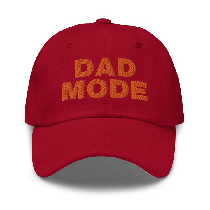 DAD MODE hat red | Baseball cap for dad | Trendy baseball hat for dads | Gift for dad | Orange embroidery front