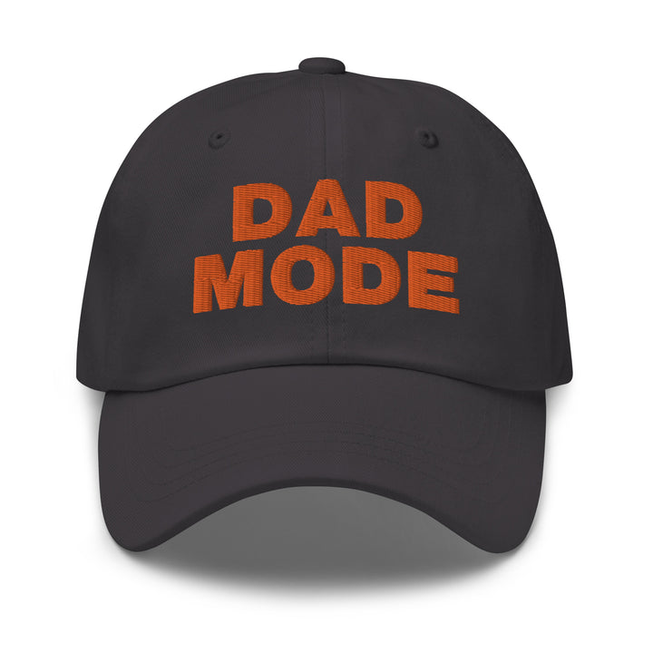 DAD MODE hat dark grey| Baseball cap for dad | Trendy baseball hat for dads | Gift for dad | Orange embroidery front