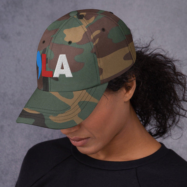 Comma La Embroidered hat in blue, red and white | Comma LA Hat | Kamala cap | Embroidered dad hat | Female president | Black History | Black woman | Kamala Harris merch