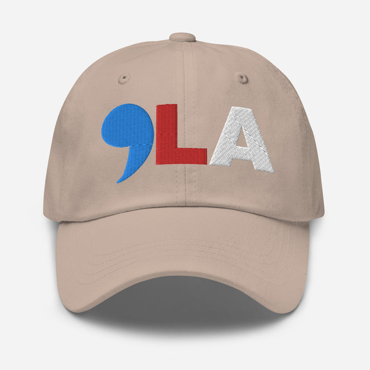 Comma La Embroidered hat in blue, red and white | Comma LA Hat | Kamala cap | Embroidered dad hat | Female president | Black History | Black woman | Kamala Harris merch