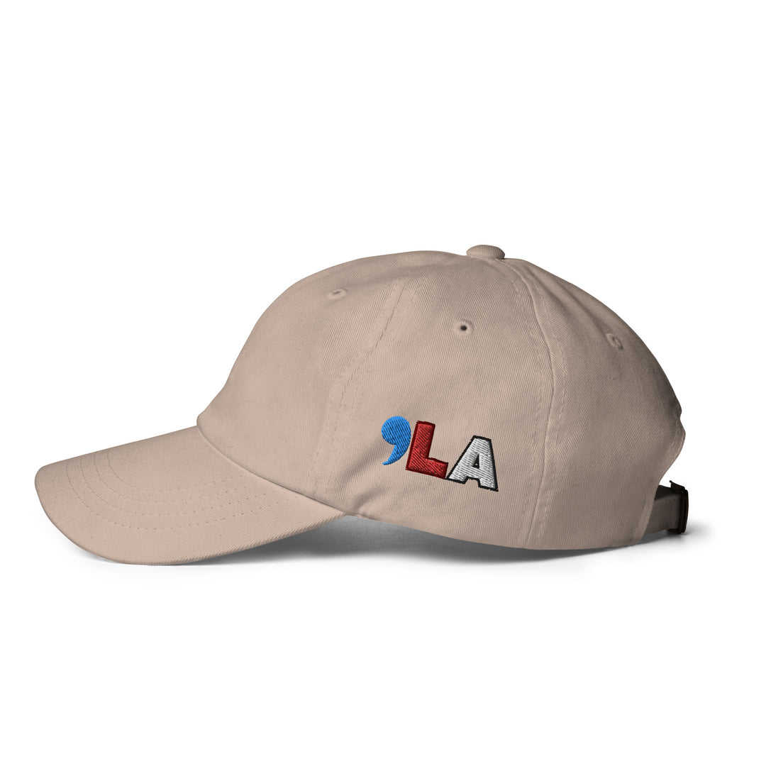 Kamala Harris 2024 | COMMA LA Embroidered hat side | Comma LA hat | , la hat | Kamala baseball Hat | Blue Red White