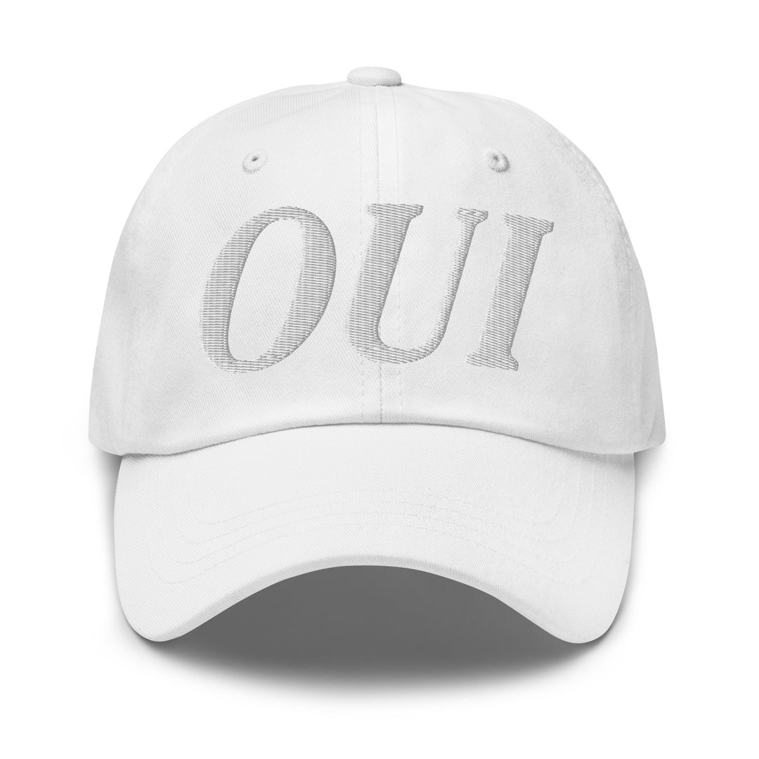 OUI baseball cap | French Style Cap | Embroidery hat | Chic cap | Trendy baseball cap | French saying | Baseball hat French | White on white