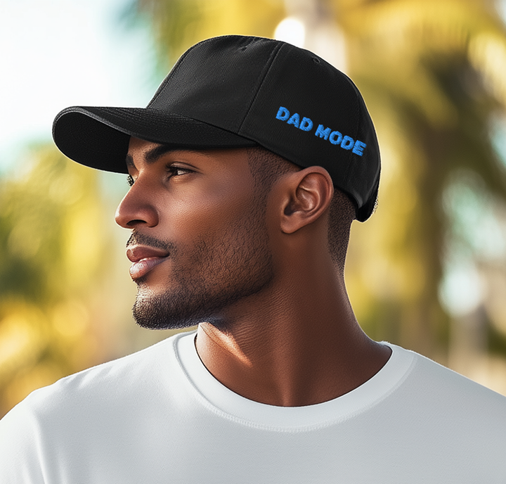 dad mode black baseball caps with blue embroidery gift for dad