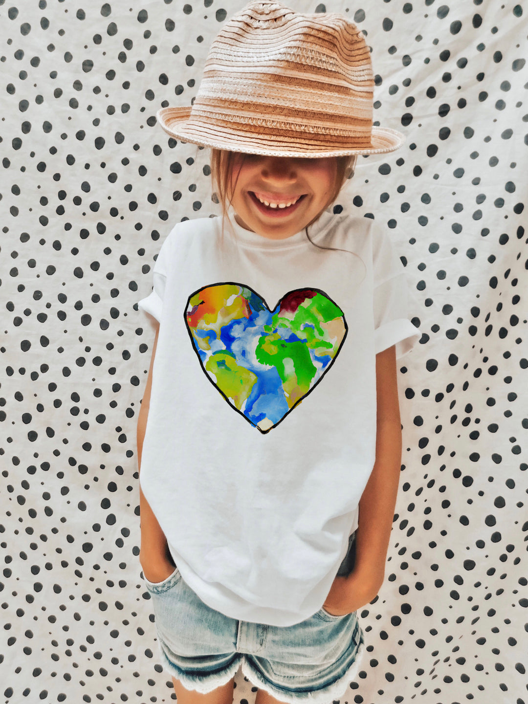 Earth Heart. Short Sleeve T-shirt for Toddler and Kids - TeesForToddlersandKids -  t-shirt - seasons, summer, surf - earth-heart-short-sleeve-t-shirt-for-toddler-and-kids
