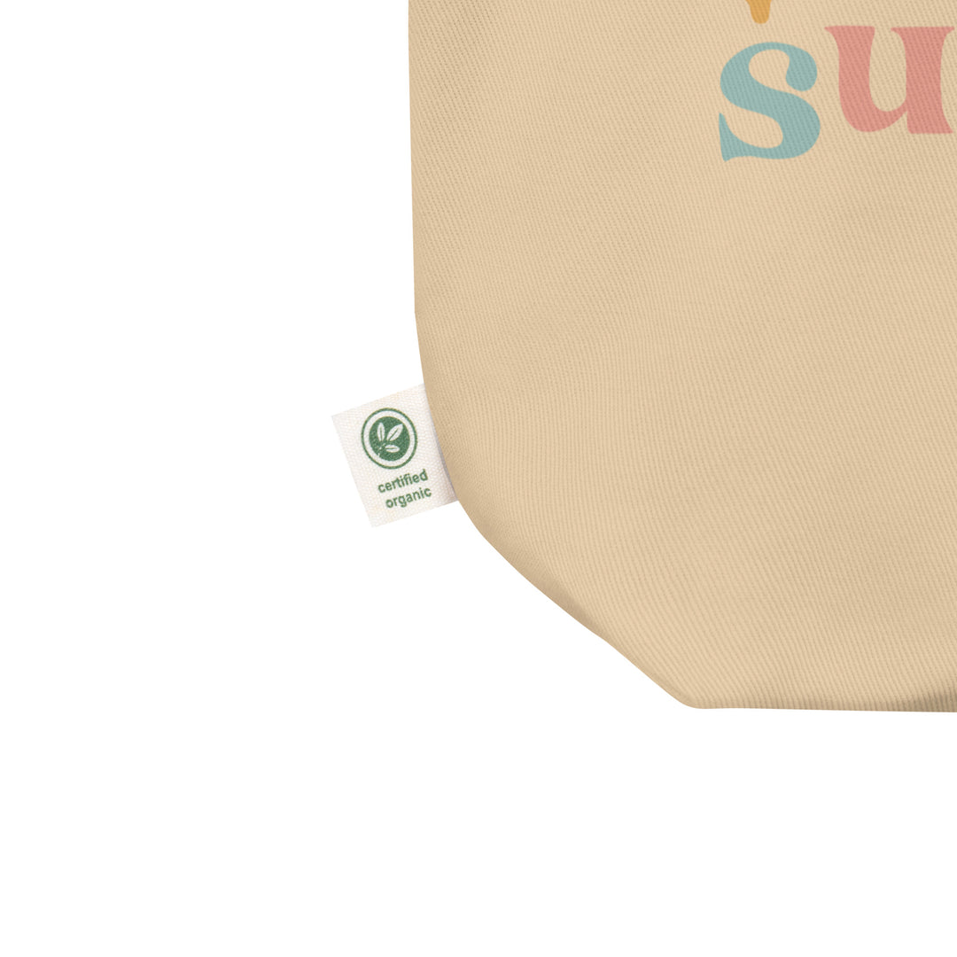 Chasing sunshine. Eco Tote Bag in Beige for Women, Organic and Vegan, perfect shopping bag for mamas on the go! - TeesForToddlersandKids -  tote bag - bag - chasing-sunshine-eco-tote-bag-1