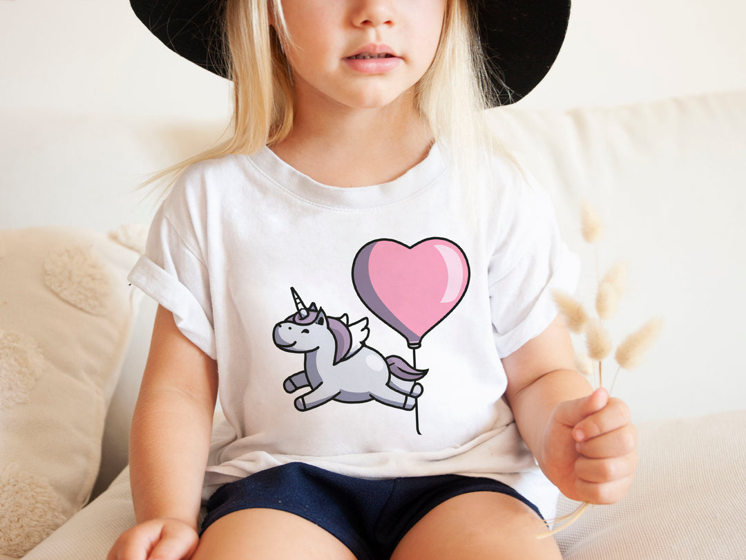 Flying Unicorn. Short Sleeve T-shirt for Toddler and Kids - TeesForToddlersandKids -  t-shirt - seasons, summer, surf - flying-unicorn-short-sleeve-t-shirt-for-toddler-and-kids