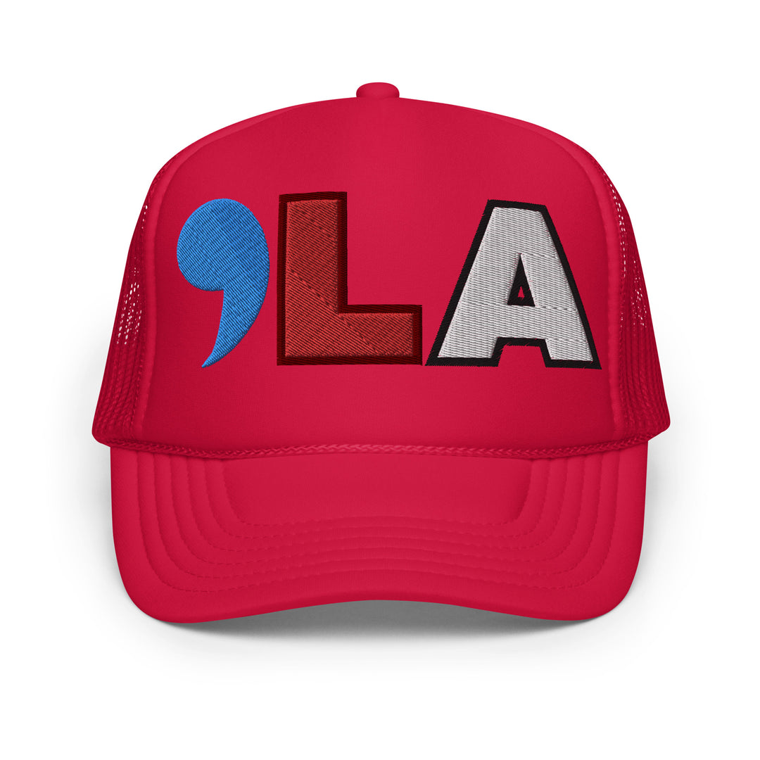 Kamala Harris trucker hat | Classic Foam Trucker Hat | Red White Blue | Embroidery | Comma LA | , la | Election 2024 | Black history