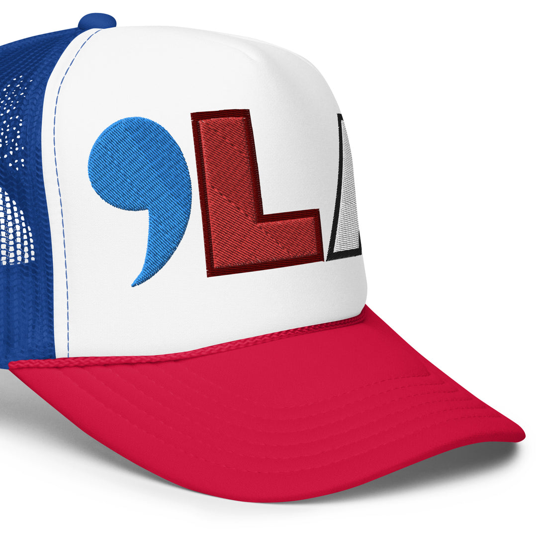 Kamala Harris trucker hat | Classic Foam Trucker Hat | Red White Blue | Embroidery | Comma LA | , la | Election 2024 | Black history