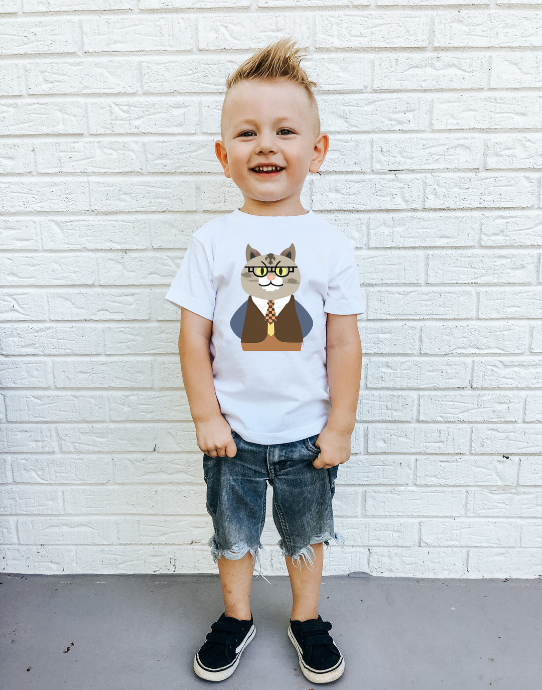 The Librarian 2. Short Sleeve T-shirt for Toddler and Kids - TeesForToddlersandKids -  t-shirt - seasons, summer, surf - librarian-cat-short-sleeve-t-shirt-for-toddler-and-kids