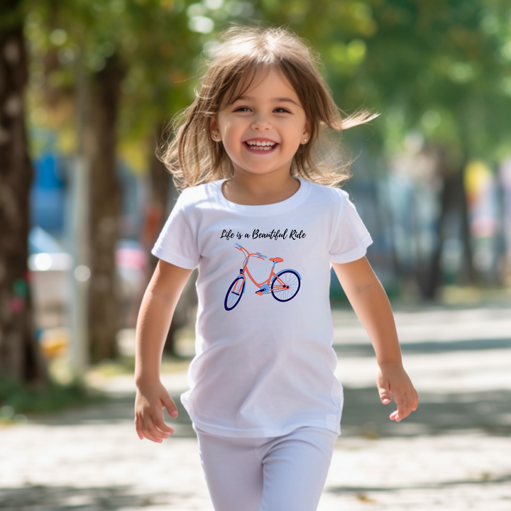 Life is a beautiful ride. T-shirts for toddlers and kids up for a biking adventure. - TeesForToddlersandKids -  t-shirt - biking - life-is-a-beautiful-ride-short-sleeve-t-shirt-for-toddler-and-kids-the-biking-series