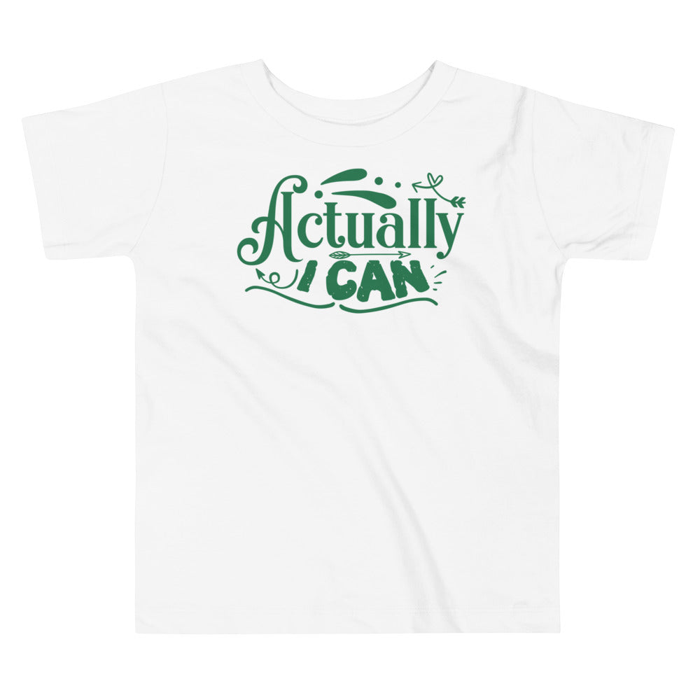 Actually I Can Amazon Green. Short Sleeve T Shirt For Toddler And Kids. - TeesForToddlersandKids -  t-shirt - positive - actually-i-can-amazon-green-short-sleeve-t-shirt-for-toddler-and-kids