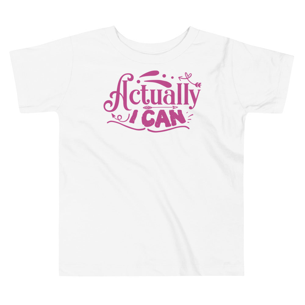 Actually I Can Rose Violet. Short Sleeve T Shirt For Toddler And Kids. - TeesForToddlersandKids -  t-shirt - positive - actually-i-can-rose-violet-short-sleeve-t-shirt-for-toddler-and-kids