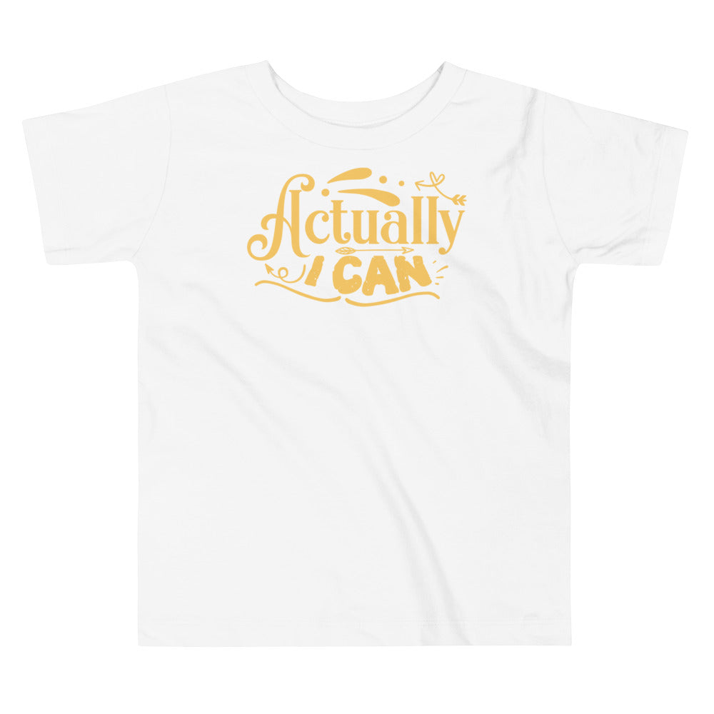 Actually I Can. Short Sleeve T Shirt For Toddler And Kids. - TeesForToddlersandKids -  t-shirt - positive - actually-i-can-short-sleeve-t-shirt-for-toddler-and-kids