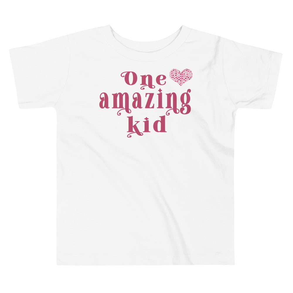 One Amazing Kid. Short Sleeve T Shirt For Toddler And Kids. - TeesForToddlersandKids -  t-shirt - positive - one-amazing-kid-short-sleeve-t-shirt-for-toddler-and-kids