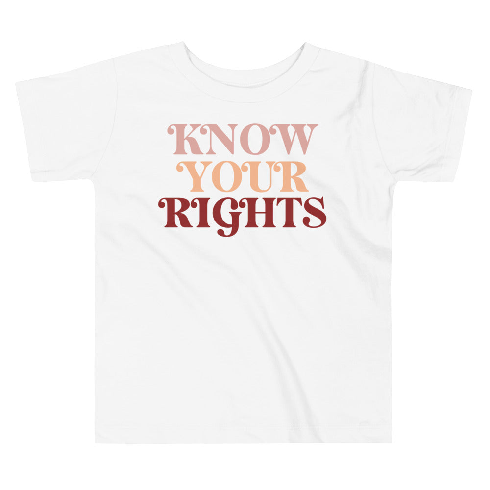 Know Your Rights In Pink. Short Sleeve T Shirt For Toddler And Kids. - TeesForToddlersandKids -  t-shirt - positive - know-your-rights-in-pink-short-sleeve-t-shirt-for-toddler-and-kids
