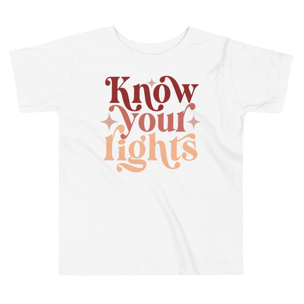Know Your Rights In Pink Hues. Short Sleeve T Shirt For Toddler And Kids. - TeesForToddlersandKids -  t-shirt - positive - know-your-rights-in-pink-hues-short-sleeve-t-shirt-for-toddler-and-kids-1