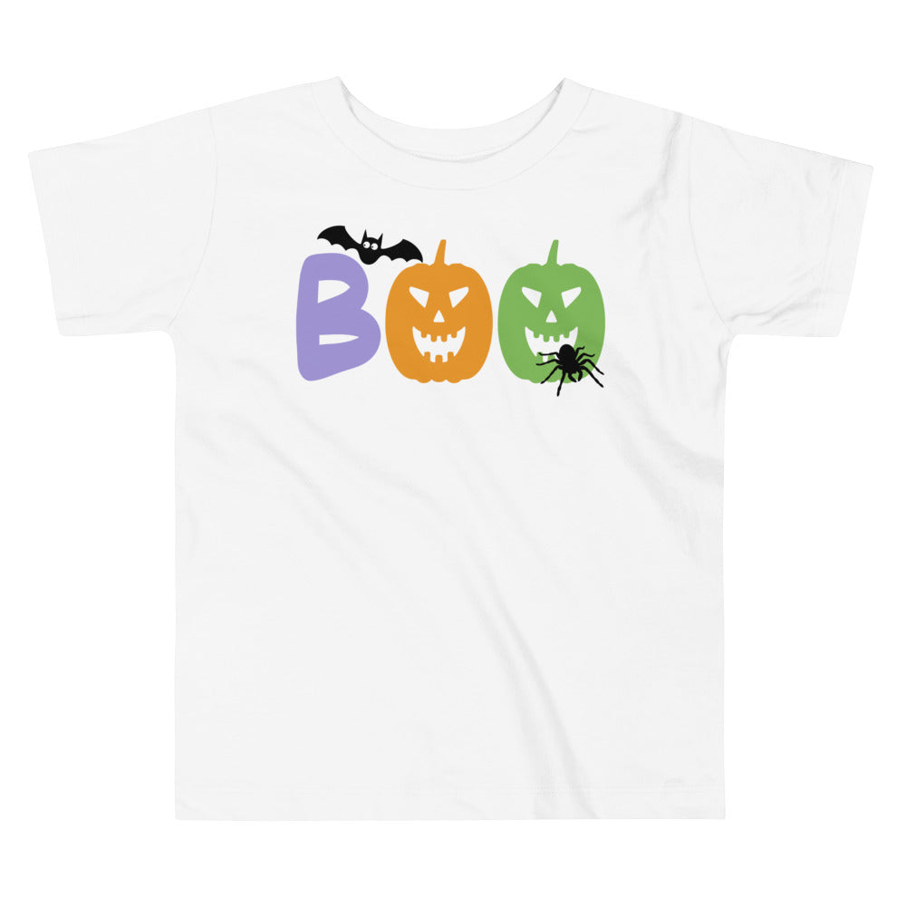 Boo Bat Spider.          Halloween shirt toddler. Trick or treat shirt for toddlers. Spooky season. Fall shirt kids.