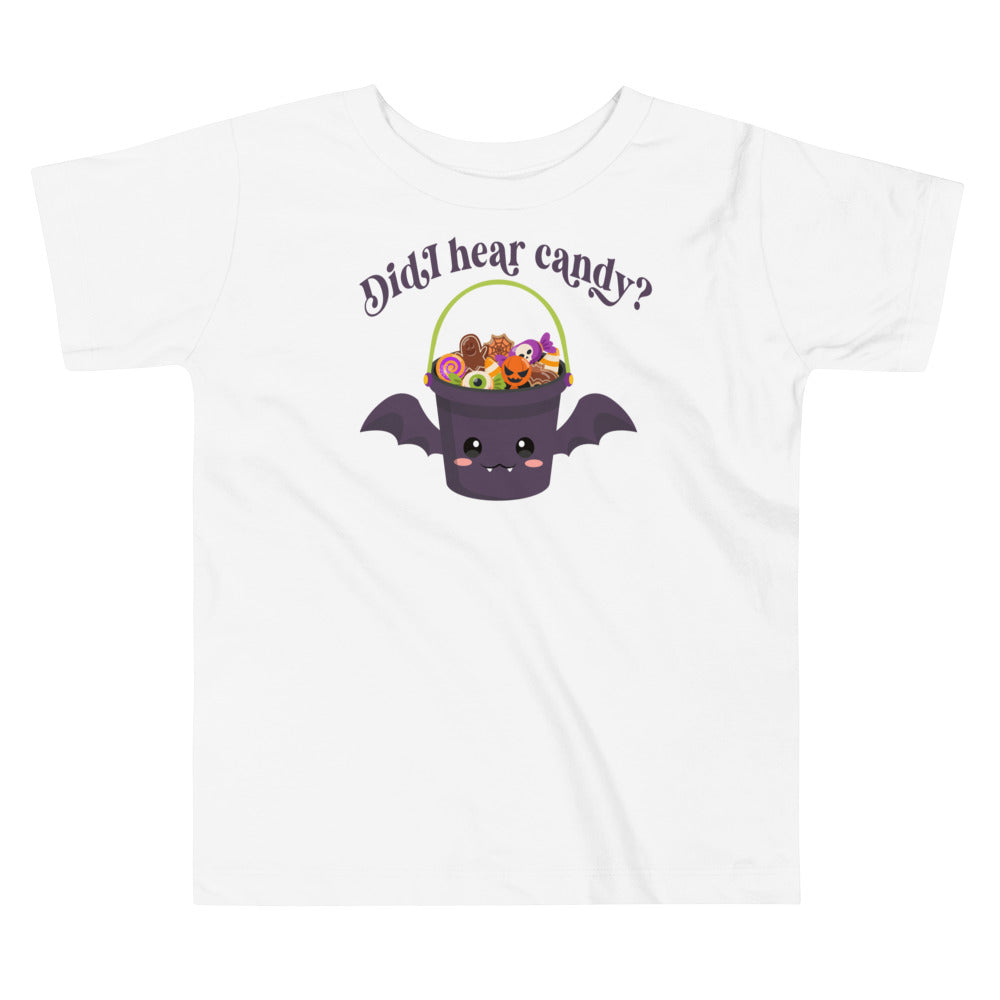 Did I hear Candy? Bat Halloween Basket.          Halloween shirt toddler. Trick or treat shirt for toddlers. Spooky season. Fall shirt kids.