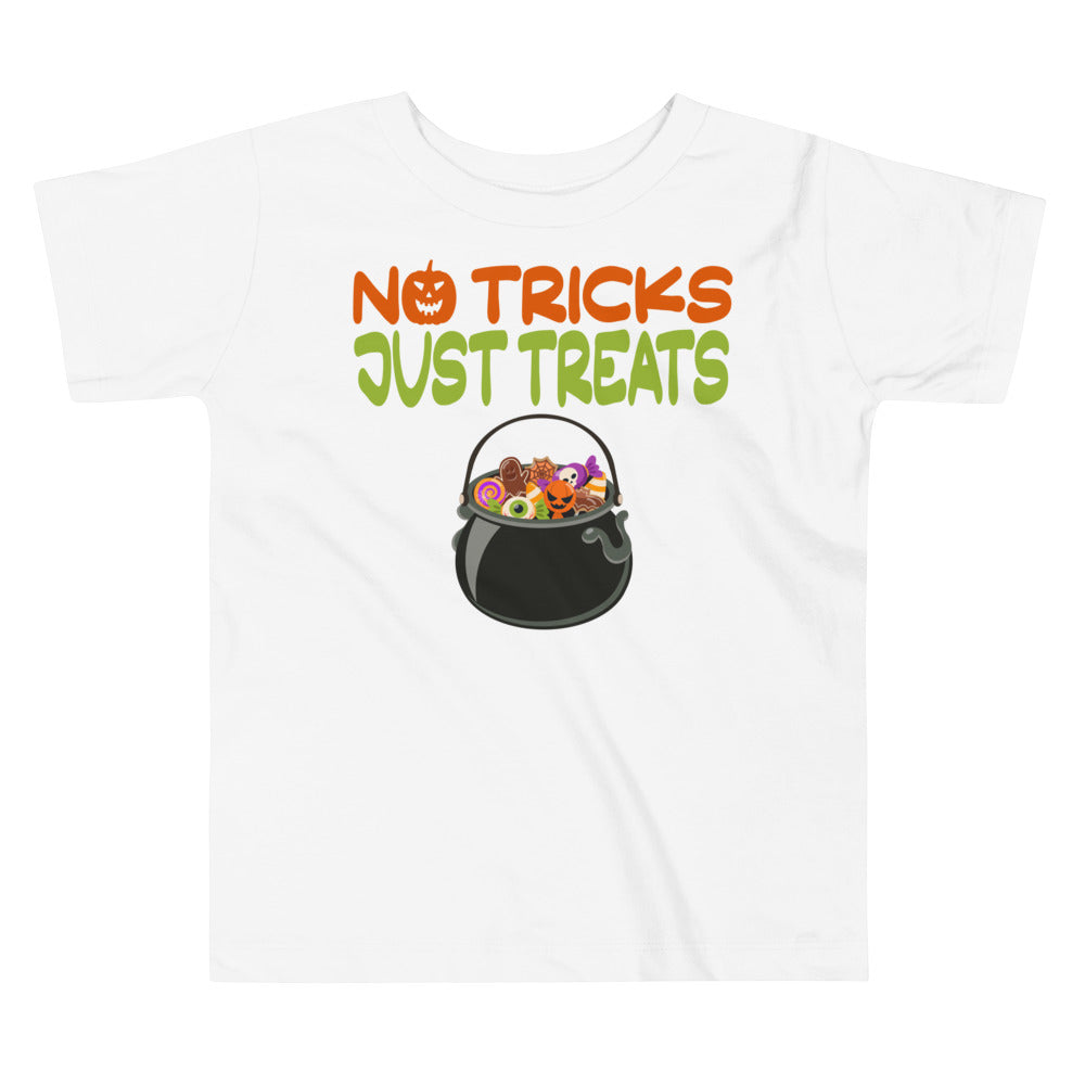 No Tricks Just Treats Black Halloween Basket.          Halloween shirt toddler. Trick or treat shirt for toddlers. Spooky season. Fall shirt kids.