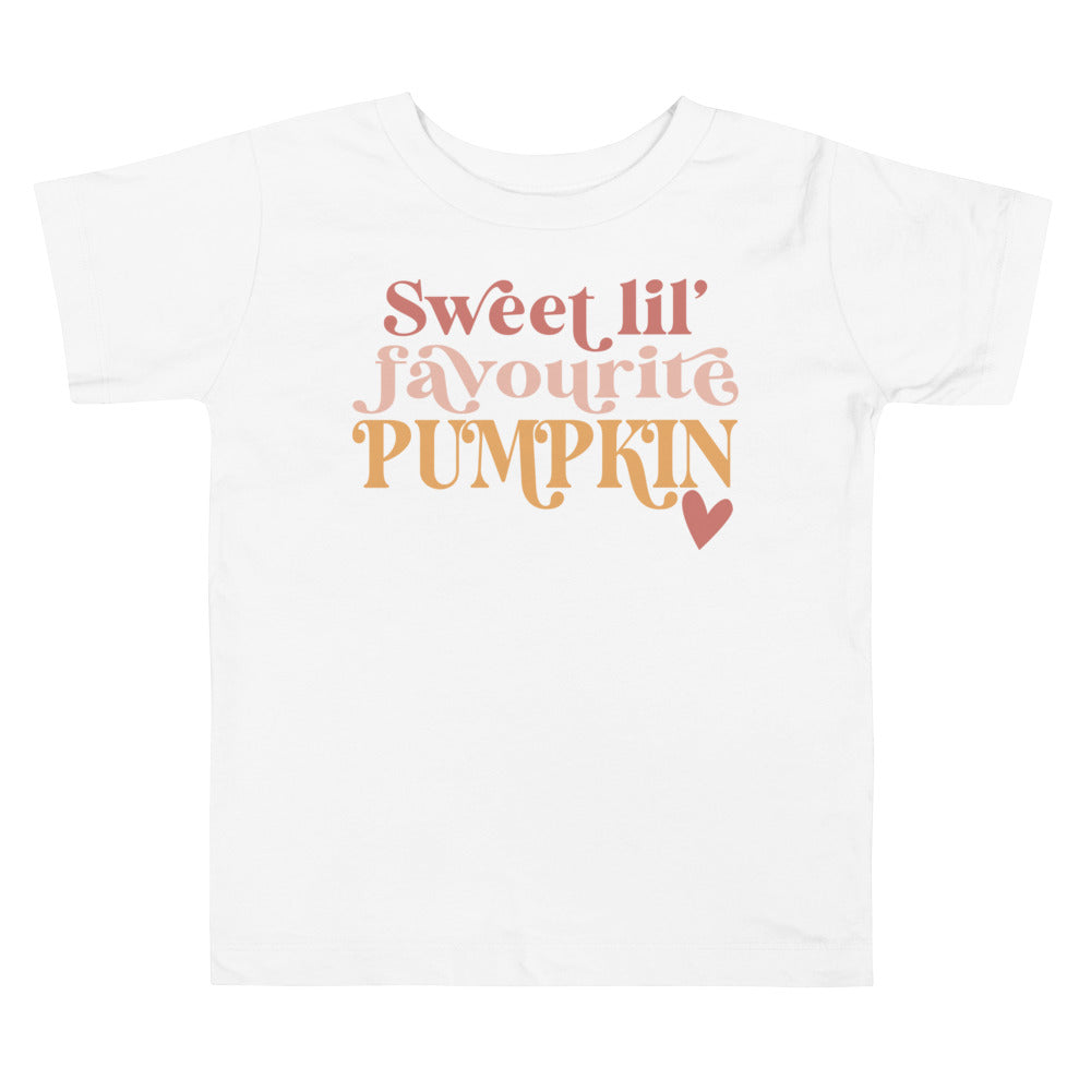 Sweet Lil Favourite Pumpkin With Heart.          Halloween shirt toddler. Trick or treat shirt for toddlers. Spooky season. Fall shirt kids.