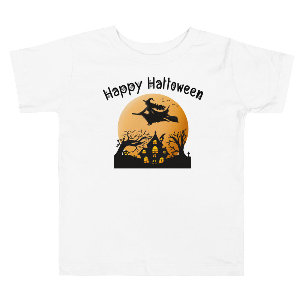 Happy Halloween Flying Witch And Ghost House.          Halloween shirt toddler. Trick or treat shirt for toddlers. Spooky season. Fall shirt kids.