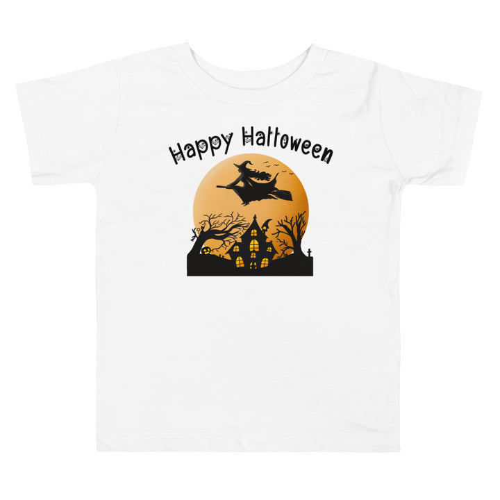 Happy Halloween Flying Witch And Ghost House.          Halloween shirt toddler. Trick or treat shirt for toddlers. Spooky season. Fall shirt kids.