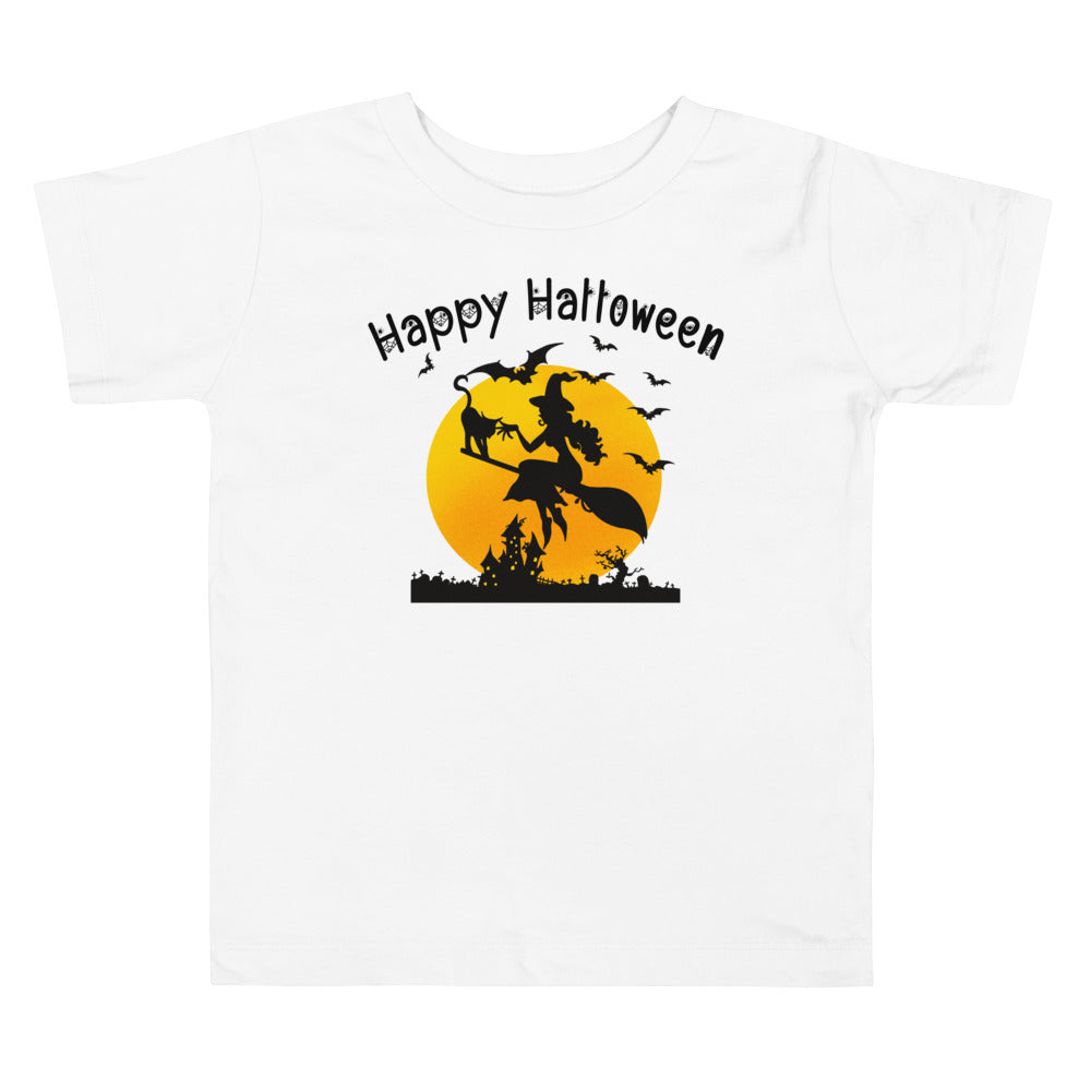 Happy Halloween Flying Witch And Cat.          Halloween shirt toddler. Trick or treat shirt for toddlers. Spooky season. Fall shirt kids.