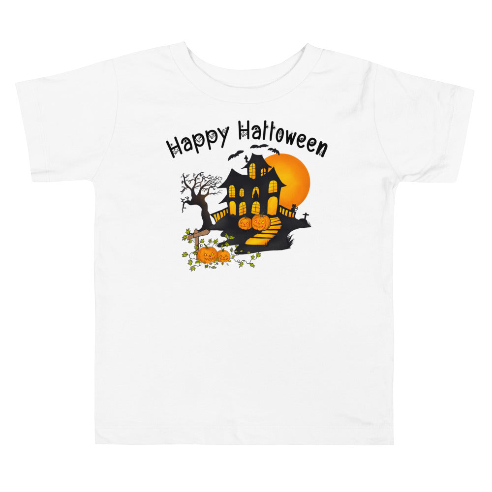 Happy Halloween Ghost House And Pumpkins.          Halloween shirt toddler. Trick or treat shirt for toddlers. Spooky season. Fall shirt kids.