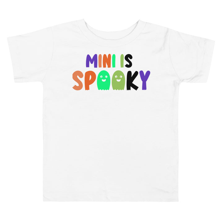 Mini Is Spooky. .          Halloween shirt toddler. Trick or treat shirt for toddlers. Spooky season. Fall shirt kids.