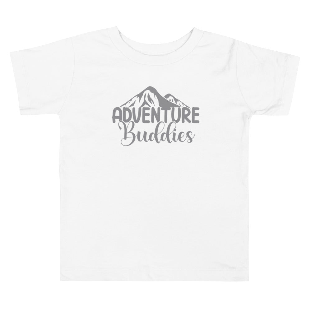 Adventure Buddies Chiseled Stone. Short Sleeve T Shirt For Toddler And Kids. - TeesForToddlersandKids -  t-shirt - camping - adventure-buddies-chisecled-stone-short-sleeve-t-shirt-for-toddler-and-kids