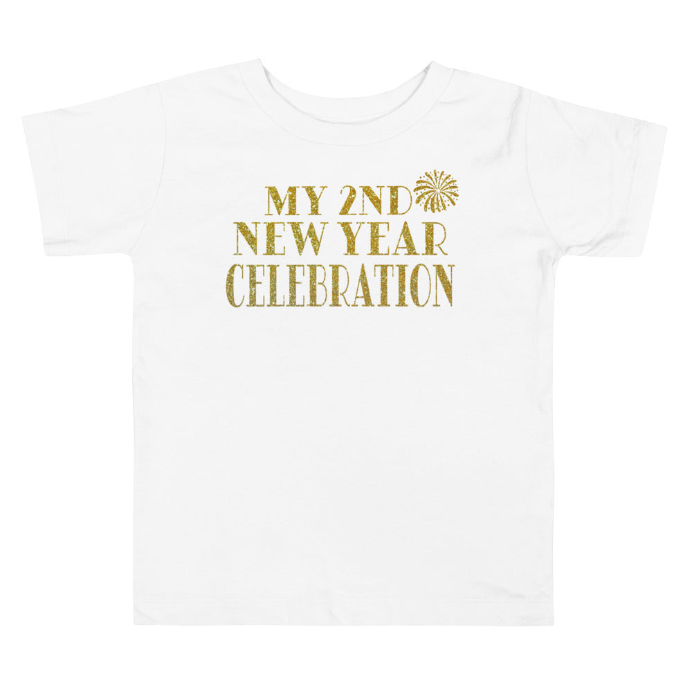 My 2nd New Year Celebration. Short Sleeve T Shirts For Toddlers And Kids. - TeesForToddlersandKids -  t-shirt - christmas, holidays - my-2nd-new-year-celebration-short-sleeve-t-shirts-for-toddlers-and-kids