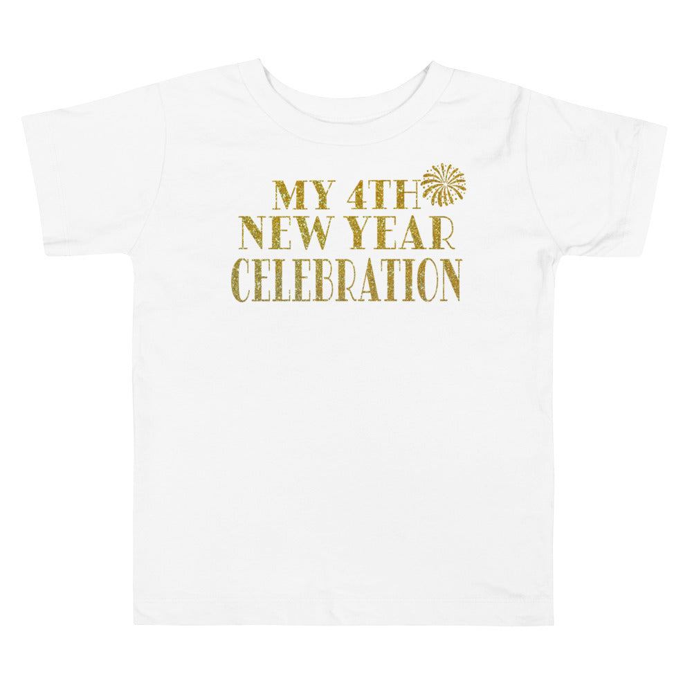 My 4th New Year Celebration. Short Sleeve T Shirts For Toddlers And Kids. - TeesForToddlersandKids -  t-shirt - christmas, holidays - my-4th-new-year-celebration-short-sleeve-t-shirts-for-toddlers-and-kids
