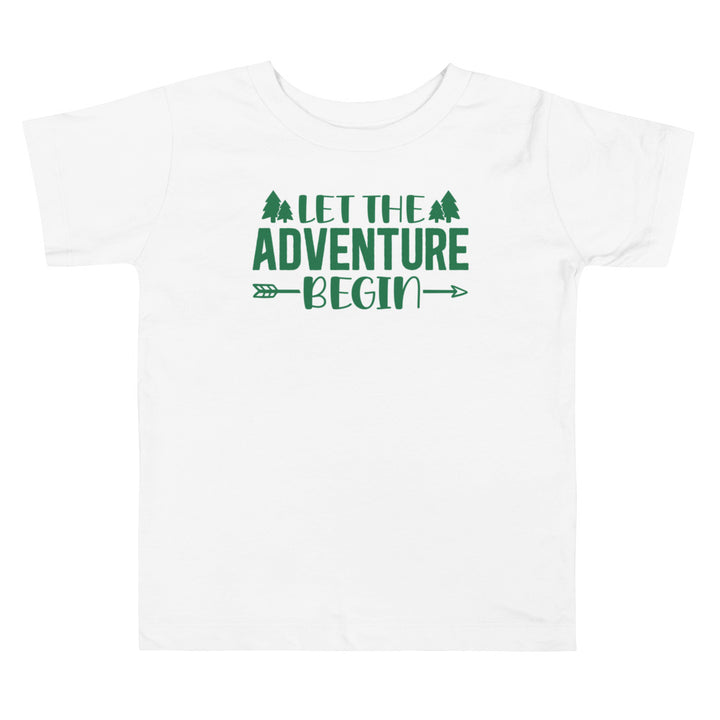 Let The Adventure Begin Amazon Green. Short Sleeve T Shirt For Toddler And Kids. - TeesForToddlersandKids -  t-shirt - camping - let-the-adventure-begin-amazon-green-short-sleeve-t-shirt-for-toddler-and-kids