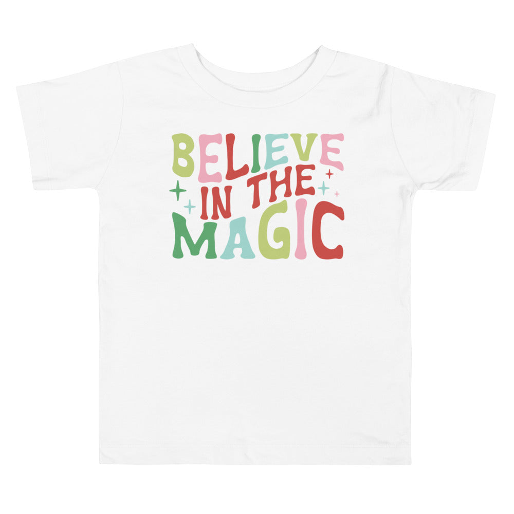 Believe In The Magic. Short Sleeve T Shirts For Toddlers And Kids. - TeesForToddlersandKids -  t-shirt - christmas, holidays - believe-in-the-magic-short-sleeve-t-shirts-for-toddlers-and-kids-1