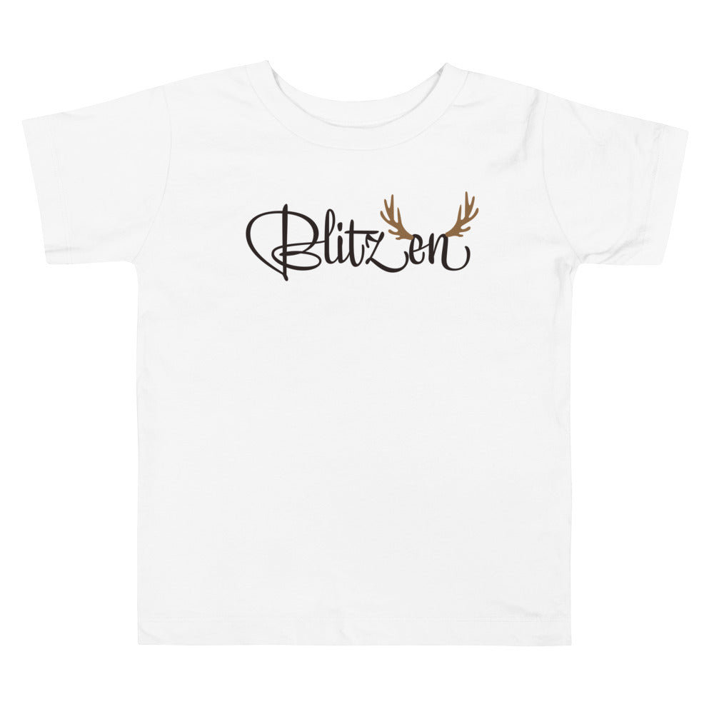 Blitzen Short. Sleeve T Shirts For Toddlers And Kids. - TeesForToddlersandKids -  t-shirt - christmas, holidays - blitzen-short-sleeve-t-shirts-for-toddlers-and-kids