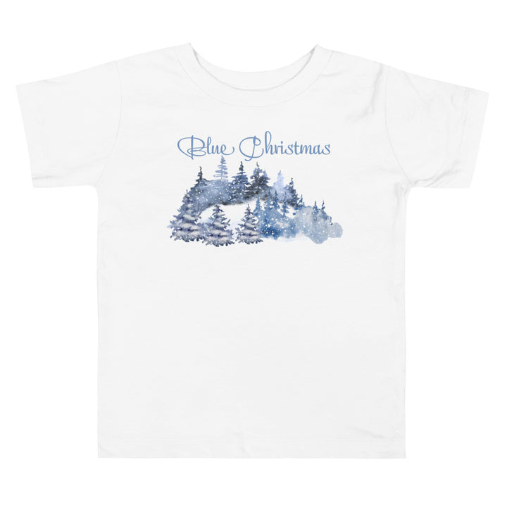 Blue Christmas. Short Sleeve T Shirts For Toddlers And Kids. - TeesForToddlersandKids -  t-shirt - christmas, holidays - blue-christmas-short-sleeve-t-shirts-for-toddlers-and-kids