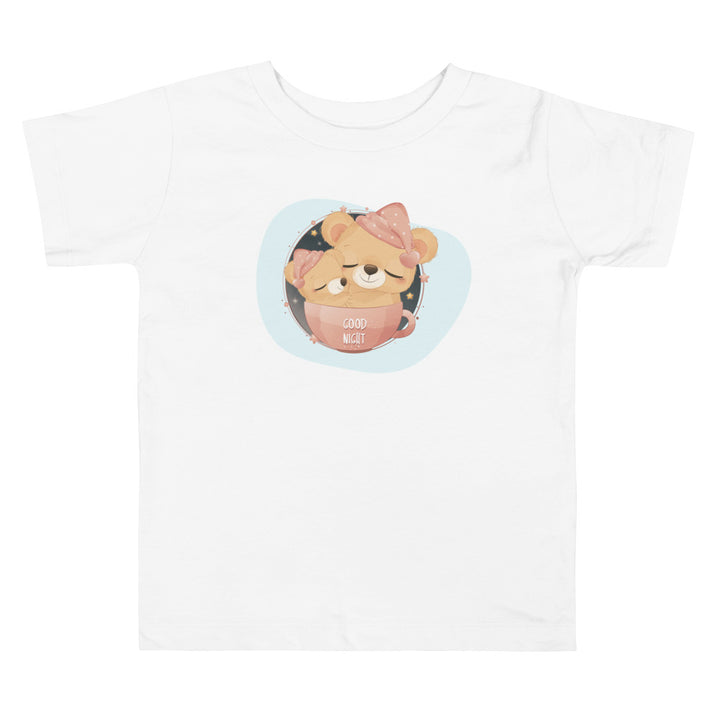 Baby Bear Girl Sleeping In Cup With Mom. Short Sleeve T-shirt For Toddler And Kids. - TeesForToddlersandKids -  t-shirt - sleep - baby-bear-girl-sleeping-in-cup-with-mom-short-sleeve-t-shirt-for-toddler-and-kids