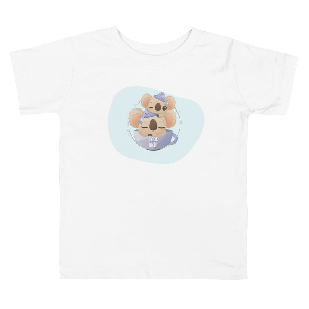 Baby Koala And Mom Sleeping In Cup. Short Sleeve T-shirt For Toddler And Kids. - TeesForToddlersandKids -  t-shirt - sleep - baby-koala-and-mom-sleeping-not-in-cup-short-sleeve-t-shirt-for-toddler-and-kids