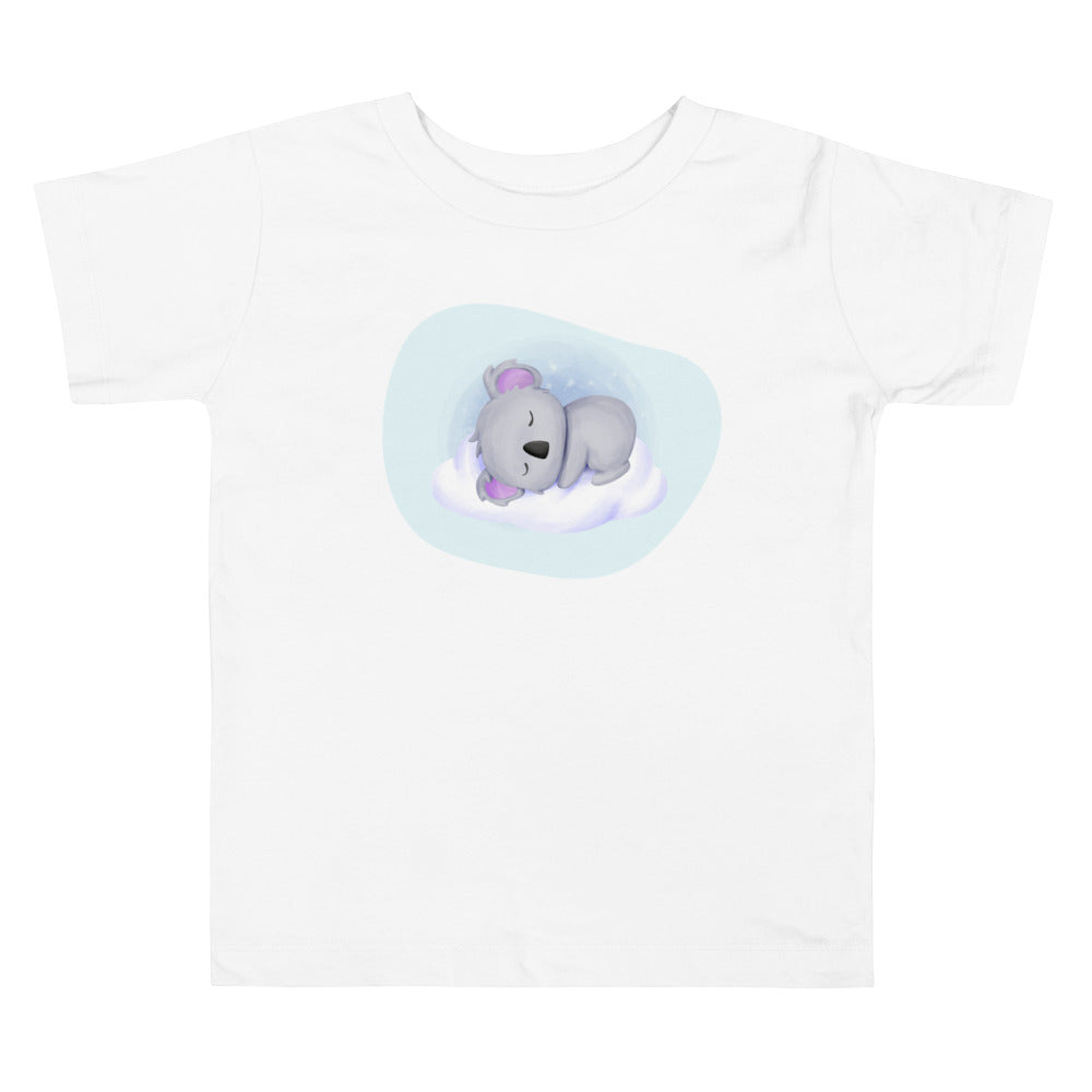 Baby Koala Sleep On Cloud. Short Sleeve T-shirt For Toddler And Kids. - TeesForToddlersandKids -  t-shirt - sleep - baby-koala-sleep-on-cloud-short-sleeve-t-shirt-for-toddler-and-kids