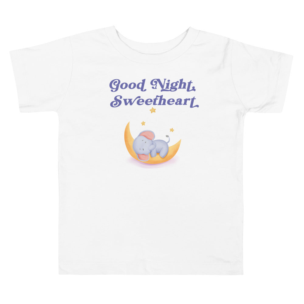 Good Night Sweetheart Sleeping Elephant. Short Sleeve T-shirt For Toddler And Kids. - TeesForToddlersandKids -  t-shirt - sleep - good-night-sweetheart-sleeping-elephant-short-sleeve-t-shirt-for-toddler-and-kids