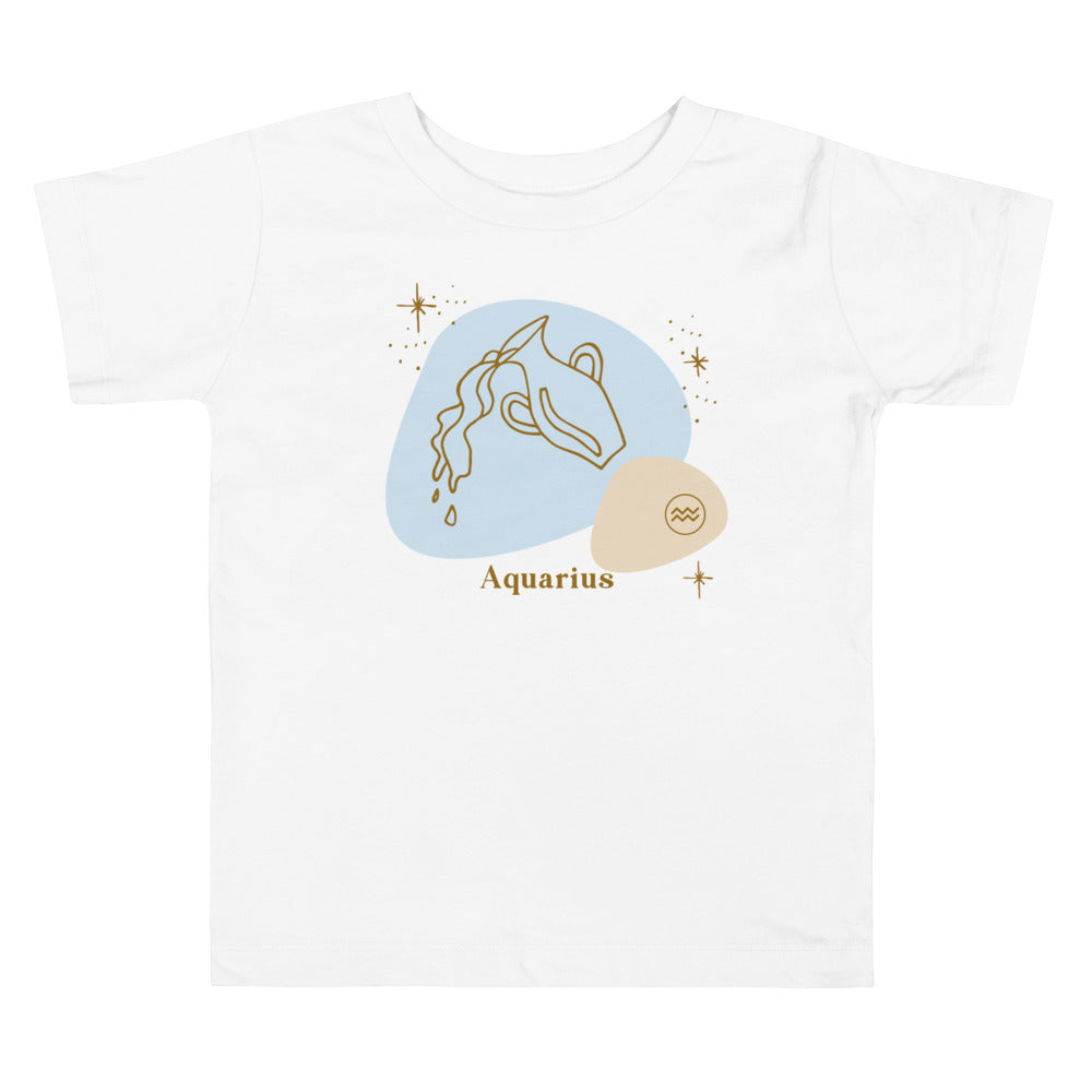 Aquarius Blue. Zodiac sign t-shirts for Toddlers And Kids. - TeesForToddlersandKids -  t-shirt - zodiac - aquarius-blue-short-sleeve-t-shirt-for-toddler-and-kids