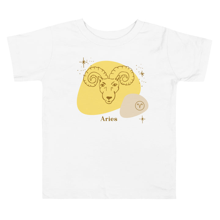 Aries Yellow. Zodiac sign t-shirts for Toddlers And Kids. - TeesForToddlersandKids -  t-shirt - zodiac - aries-yellow-short-sleeve-t-shirt-for-toddler-and-kids