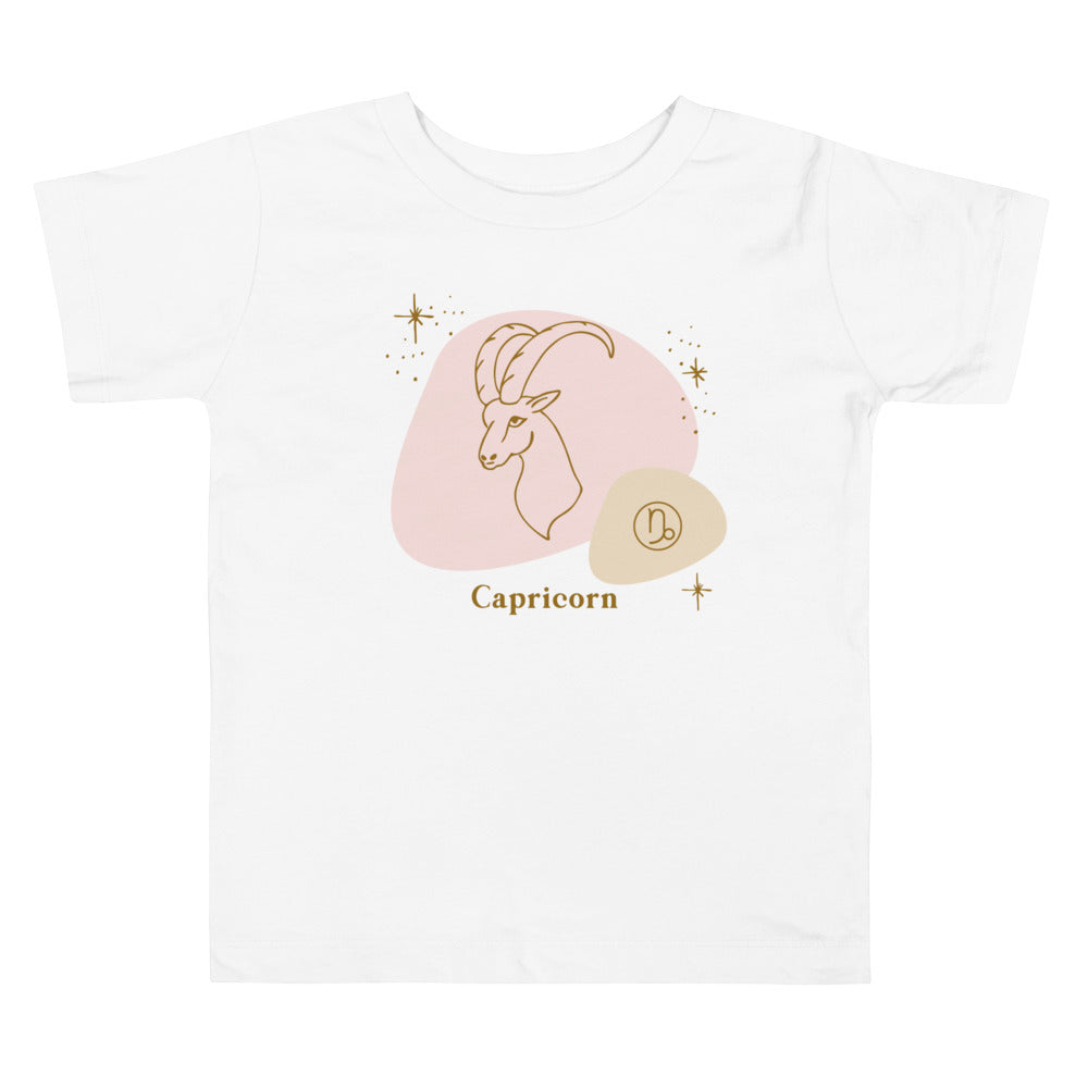 Capricorn Pink. Zodiac sign t-shirts for Toddlers And Kids. - TeesForToddlersandKids -  t-shirt - zodiac - capricorn-pink-short-sleeve-t-shirt-for-toddler-and-kids