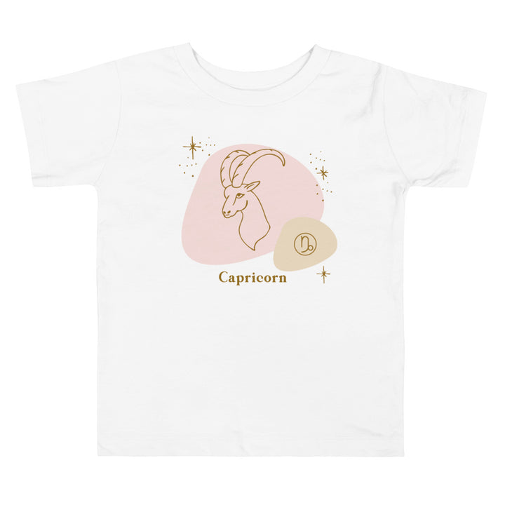 Capricorn Pink. Zodiac sign t-shirts for Toddlers And Kids. - TeesForToddlersandKids -  t-shirt - zodiac - capricorn-pink-short-sleeve-t-shirt-for-toddler-and-kids