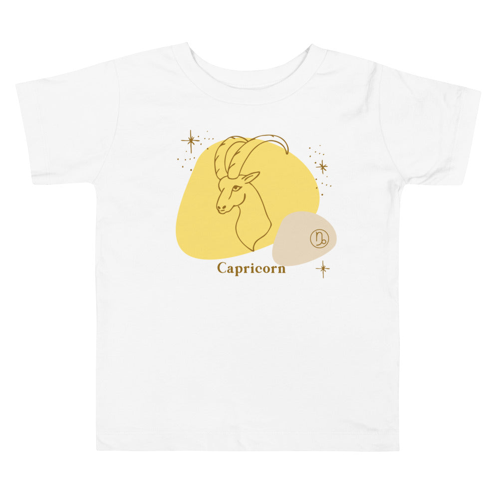 Capricorn Yellow. Zodiac sign t-shirts for Toddlers And Kids. - TeesForToddlersandKids -  t-shirt - zodiac - capricorn-yellow-short-sleeve-t-shirt-for-toddler-and-kids